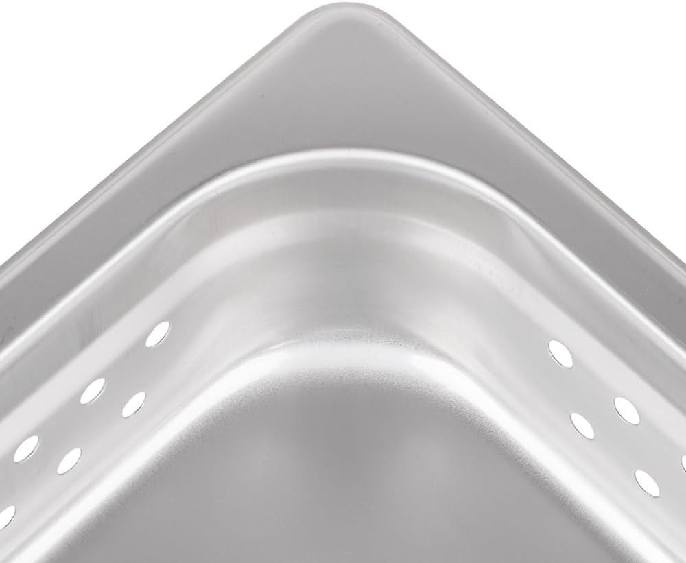 Full Size 2-1/2" Deep Stainless Steel Perforated Anti-Jamming Steam Table Pan 24 Gauge- Chafer Food Pans Stackable