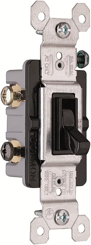 Legrand 15 Amp 3-Way Residential Toggle Light Switch, Black 1 Pack