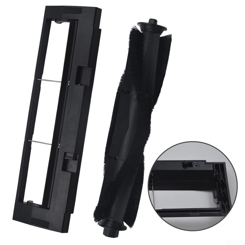 Main Brush Roller With Replacement Guard Cover for Airobo for T10 Robot Vacuum Cleaner Replacement Parts Accessories, Black