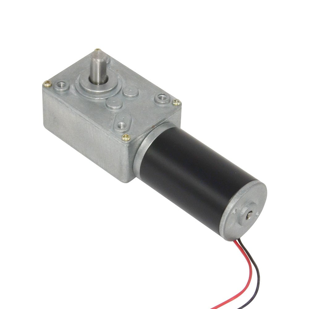 Electric DC Worm Gear Motor 12V High Speed 60 RPM Reversible with Metal Geared Box Reducer for Robot & Toys