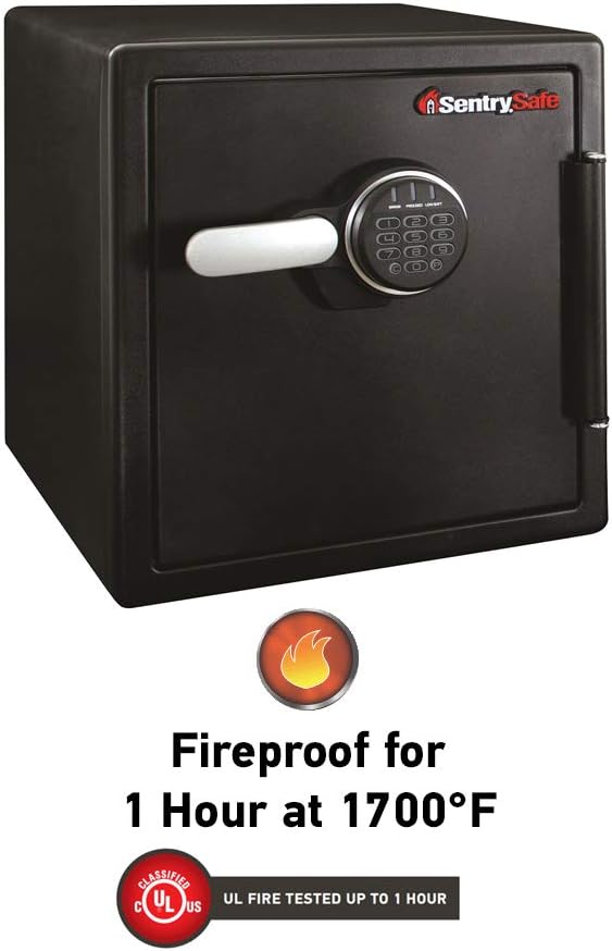 Fireproof and Waterproof Steel Home Safe with Digital Keypad Lock & Shelf Insert for SFW082 and SFW123 Fireproof and
