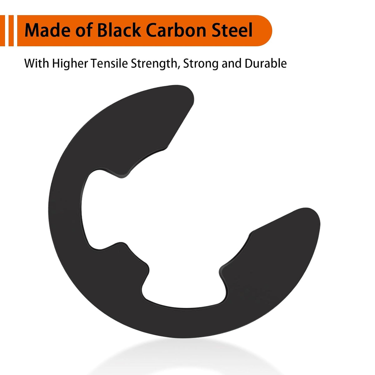 580Pcs Black Alloy Steel E-Clip Assortment Kit, Retaining Rings M1.5-M10
