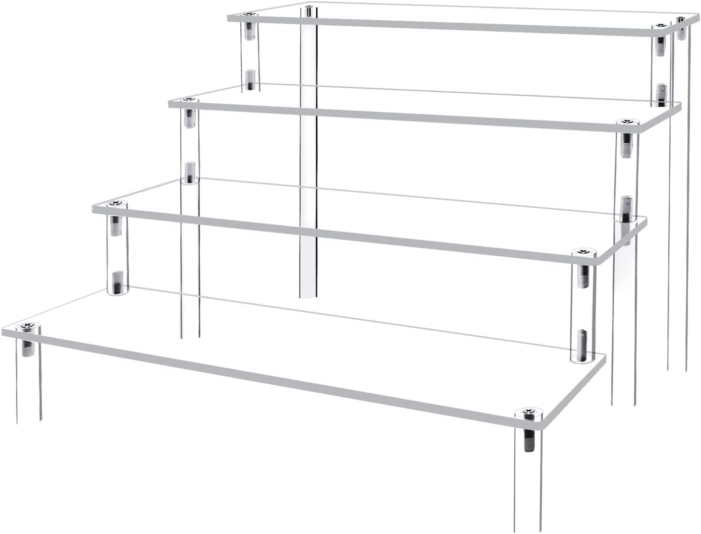 Acrylic Display Risers Cupcake Stand for Food Desserts,Perfume Organizer 4 Tier Clear Shelf Display Stand Funko POP