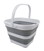 10L (2.6 Gallon) Collapsible Rectangular Handy Bucket (White/Grey, 1)