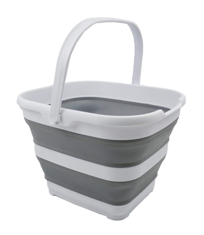 10L (2.6 Gallon) Collapsible Rectangular Handy Bucket (White/Grey, 1)
