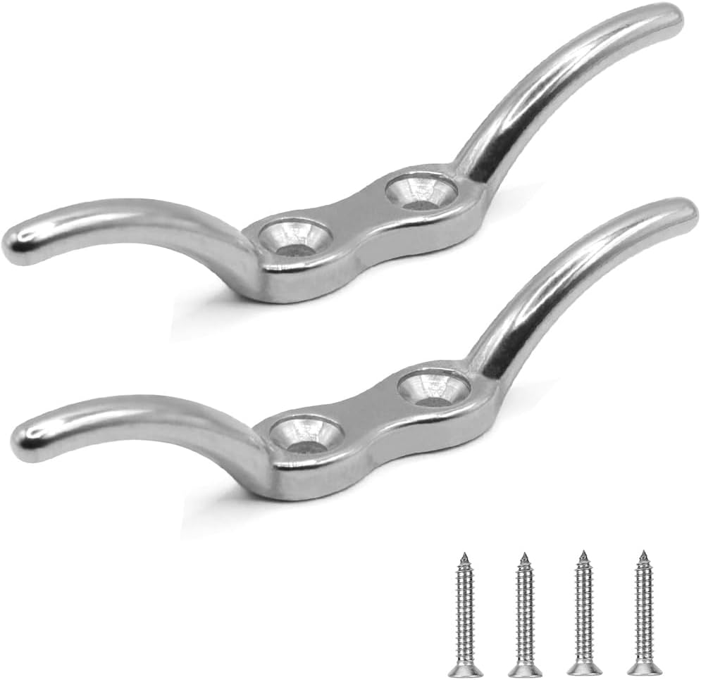 Boat Cleat, 2 1/2 in 4 6 inch Dock Cleat 316 Stainless Steel Marine Grade, Rope Cleat -Include Mounting Screws