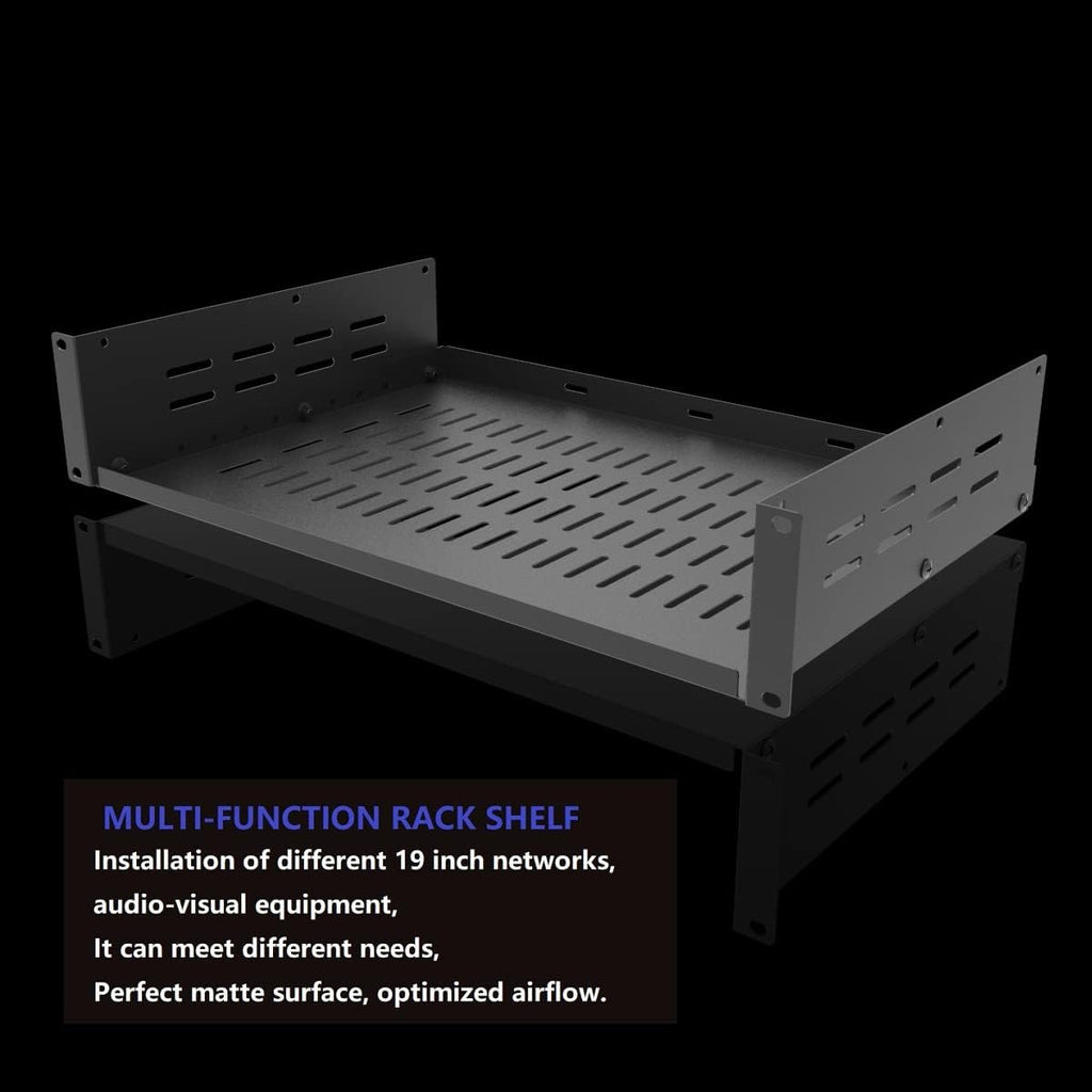2U 19" Universal Vented Rack Mount Cantilever Server Shelf