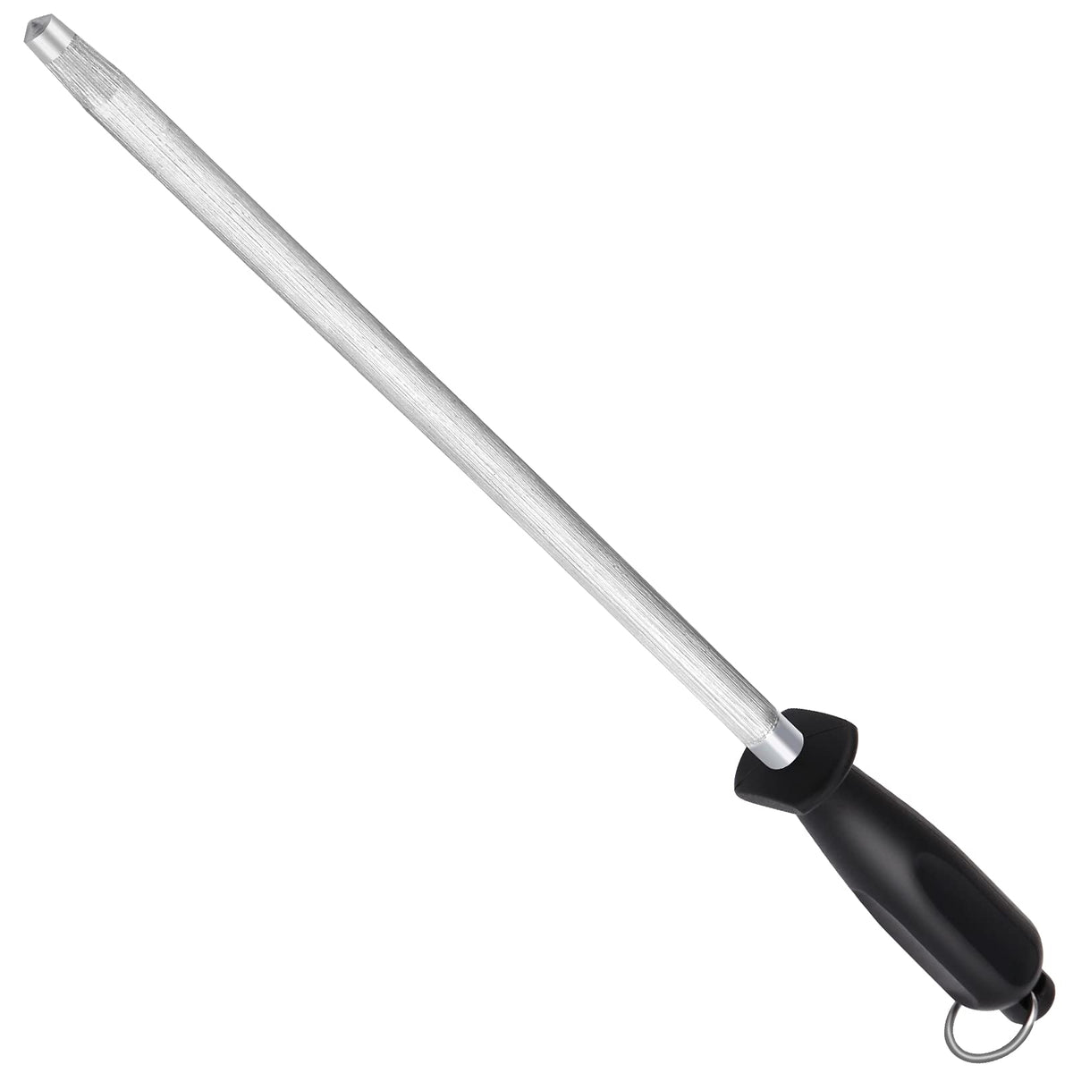 Honing Steel Knife Sharpening Rod 12 inches, Carbon Steel Knife Sharpener