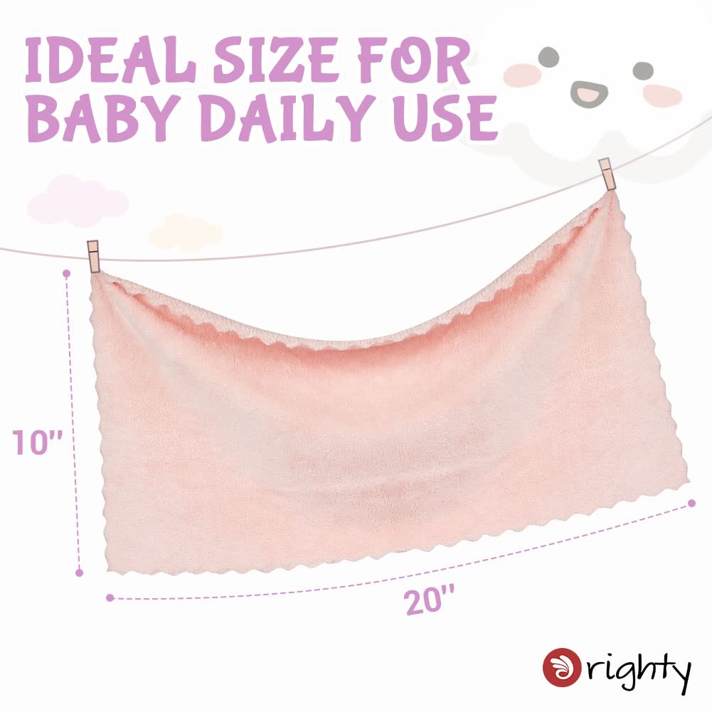 Burp Cloths, Super Soft & Highly Absorbent Coral Fleece, 20 x 10 Inch Gentle & Large Burp Rugs for Baby Sensitive