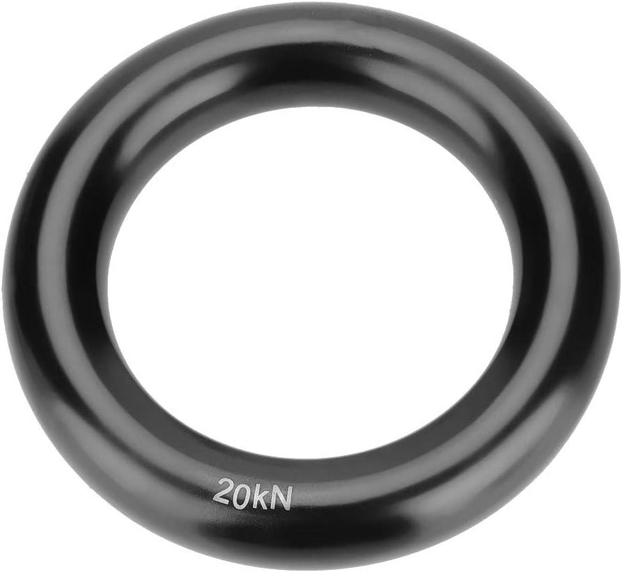 20KN Climbing Rappel Ring, Outdoor Round Detachable Rock Climbing Ring 12mm/0.5in Aluminum Alloy Rappel Ring
