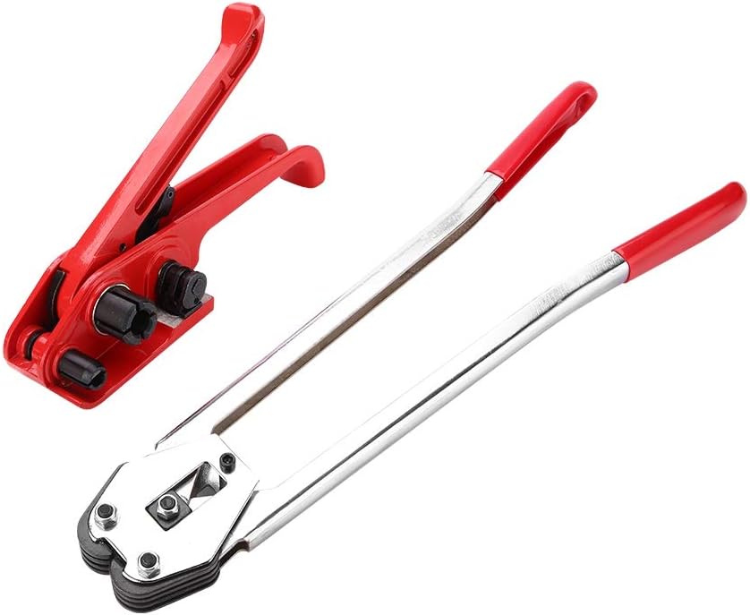 Polyester Banding Tool Kit, Poly Strapping Tensioner Cutter & Sealer Manual Packaging Strapping Packing Tool Kit for