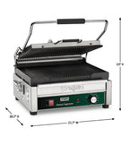 Panini Press with 14.5" x 11" Cooking Surface & Ribbed Plates