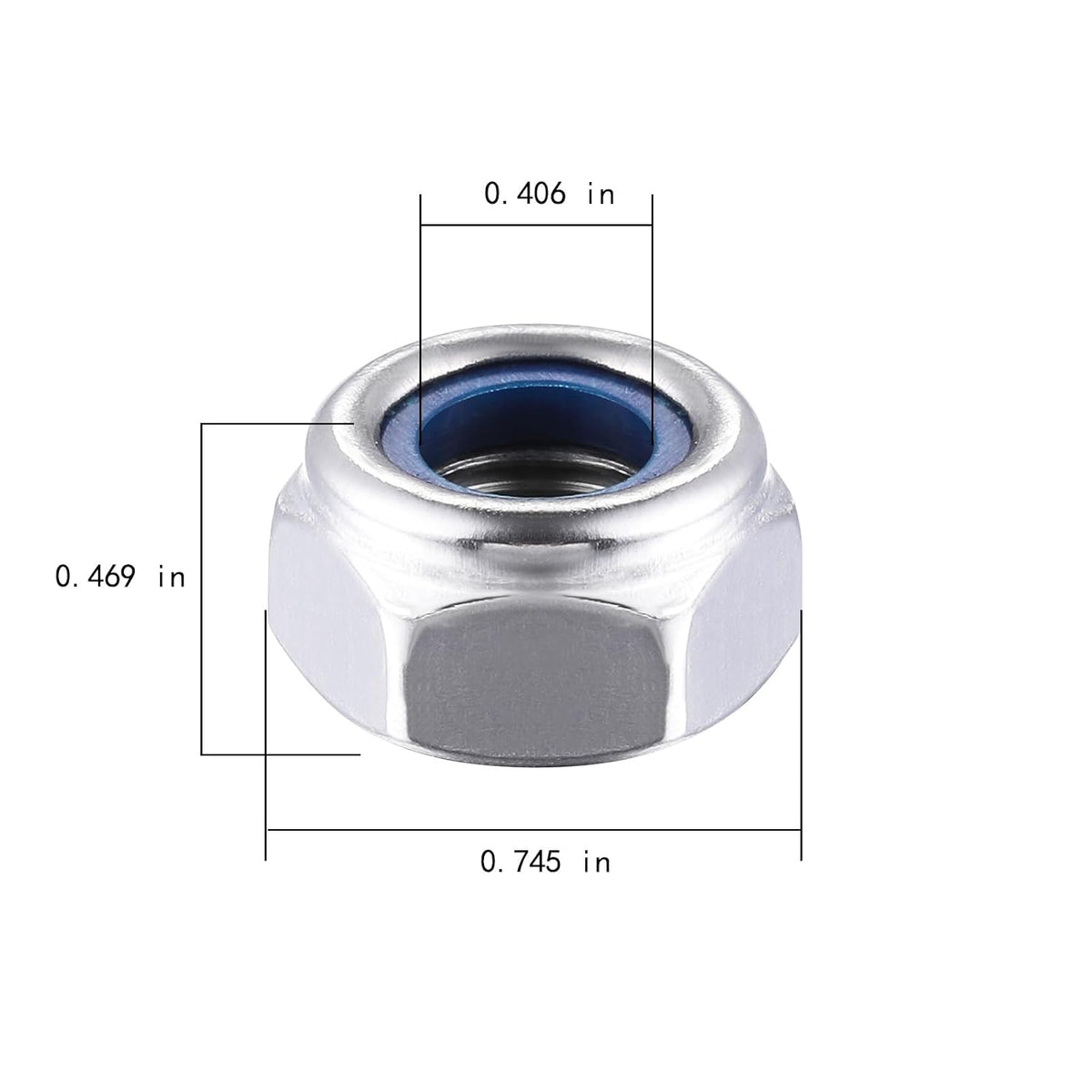Wensilon(20pcs) M12 Self Clinching Nuts 304 Stainless Steel Self-Lock Nylon Inserted Hex Lock Nuts