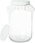1 Gallon Glass Wide Mouth Kombucha Brewing Mason Jar - Home Brewing and Fermenting Kit with Cotton Cloth Filter