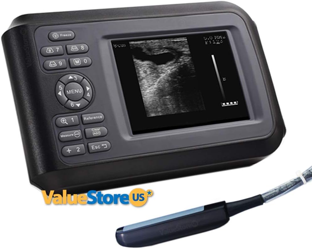 Portable Ultrasound Scanner Veterinary Pregnancy V16 with 7.5 MHz Rectal Probe for Cattle, Horse, Camel, Equine and Cow.
