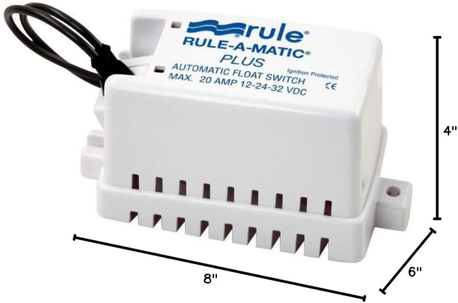 Rule Rule-A-Matic Plus Float Switch, Covered, Moisture Tight Seals