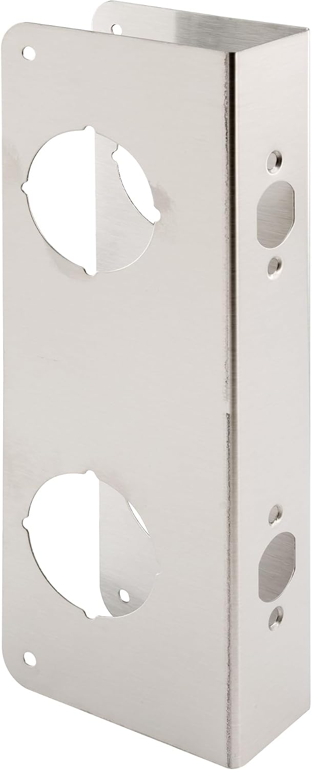 Prime-Line U 10546 Stainless Steel Lock and Door Reinforcement Plate for 1-3/4 In. Thick Doors, Stainless Steel