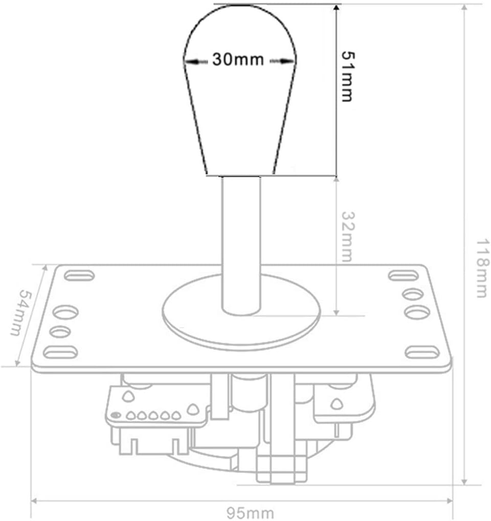 2X Arcade Joystick's Oval Balltop, Arcade Ellipse Topball Handle use for 2 Player Arcade Joystick DIY Kit Sanwa