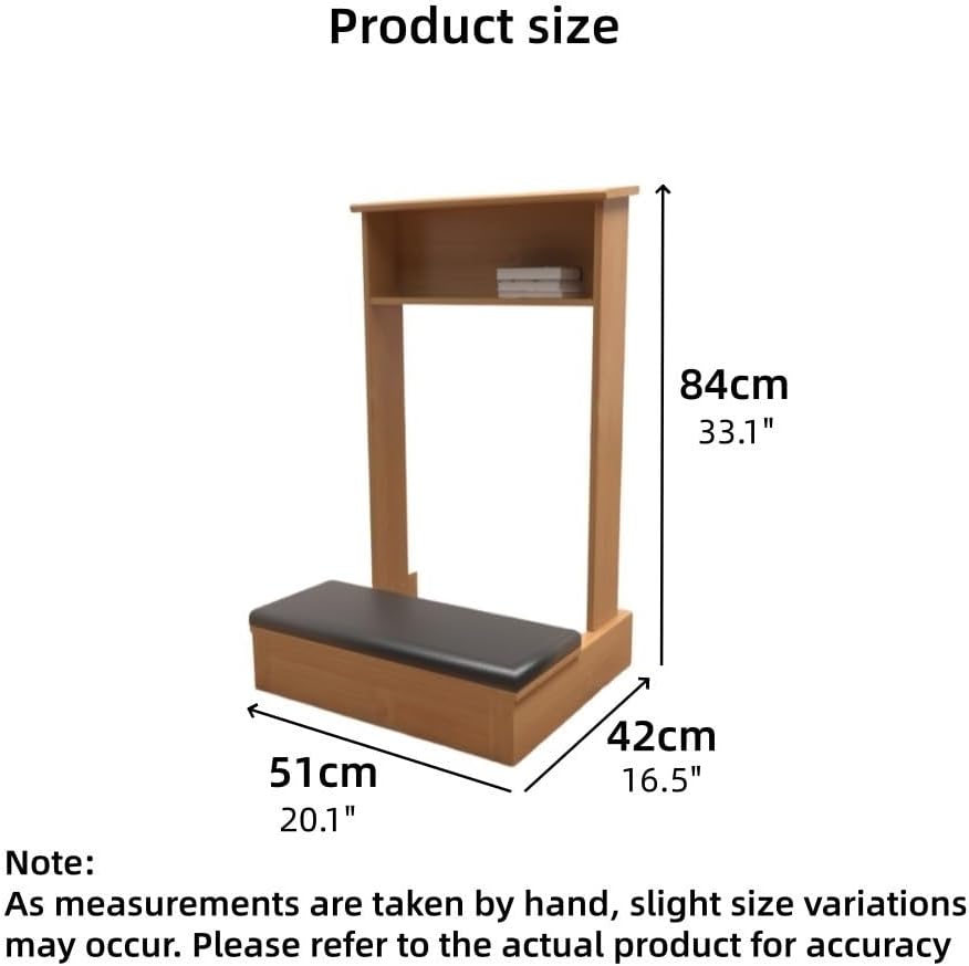 Church Pulpit Kneeling Chair, Padded Kneeler with Book Shelf, Wooden Prayer Kneeler, Wooden Prayer Kneeler with Shelf