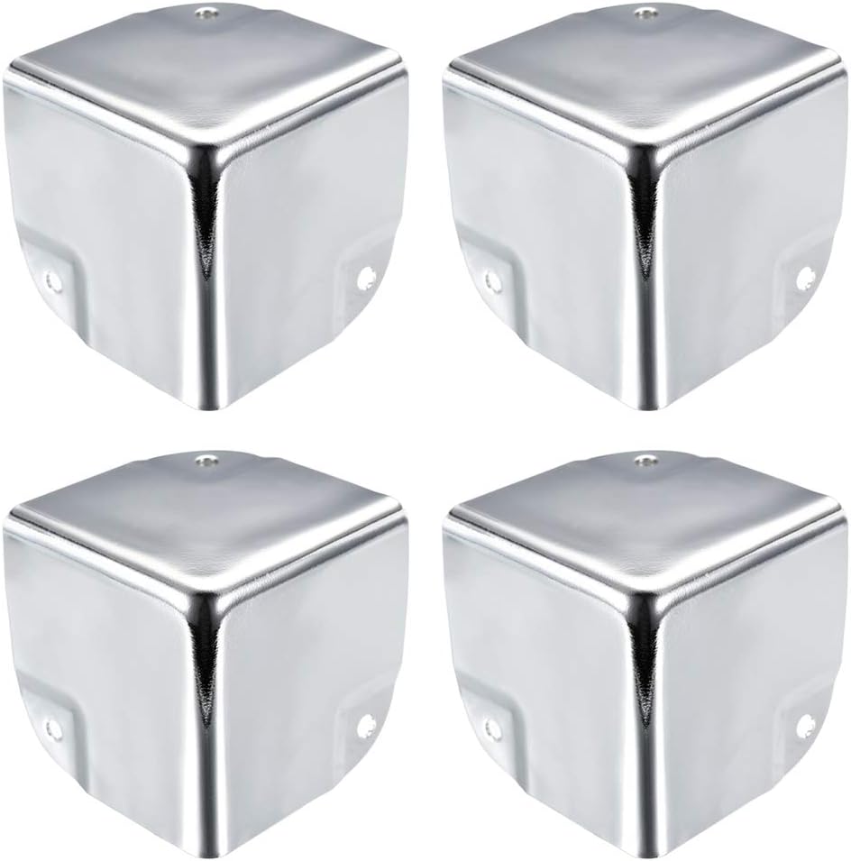 Metal Box Corner Protectors 50 X 50 X 50mm Silver Tone 4pcs