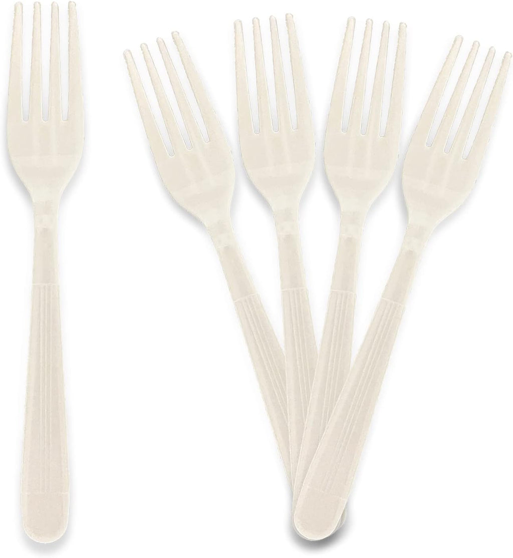 Heavy Duty Disposable Plastic Forks,White,Durable,Bulk Pack,1000 Count