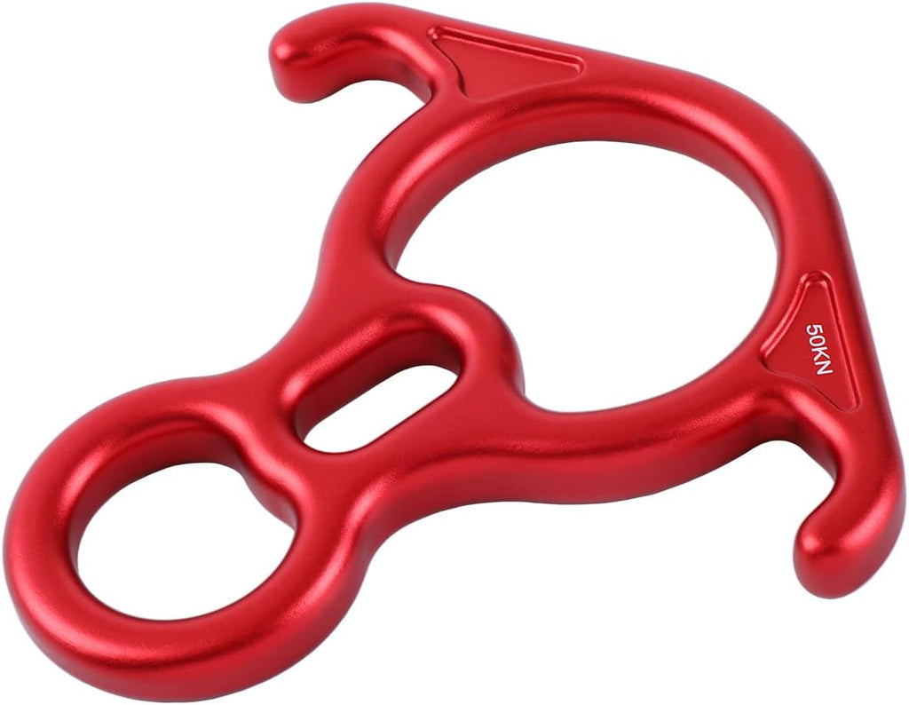 Terminal 8 Descender, Rescue Figure 8 Descender with Lock Off Ears, 50KN Aluminum Alloy Bent-Ear Descender for