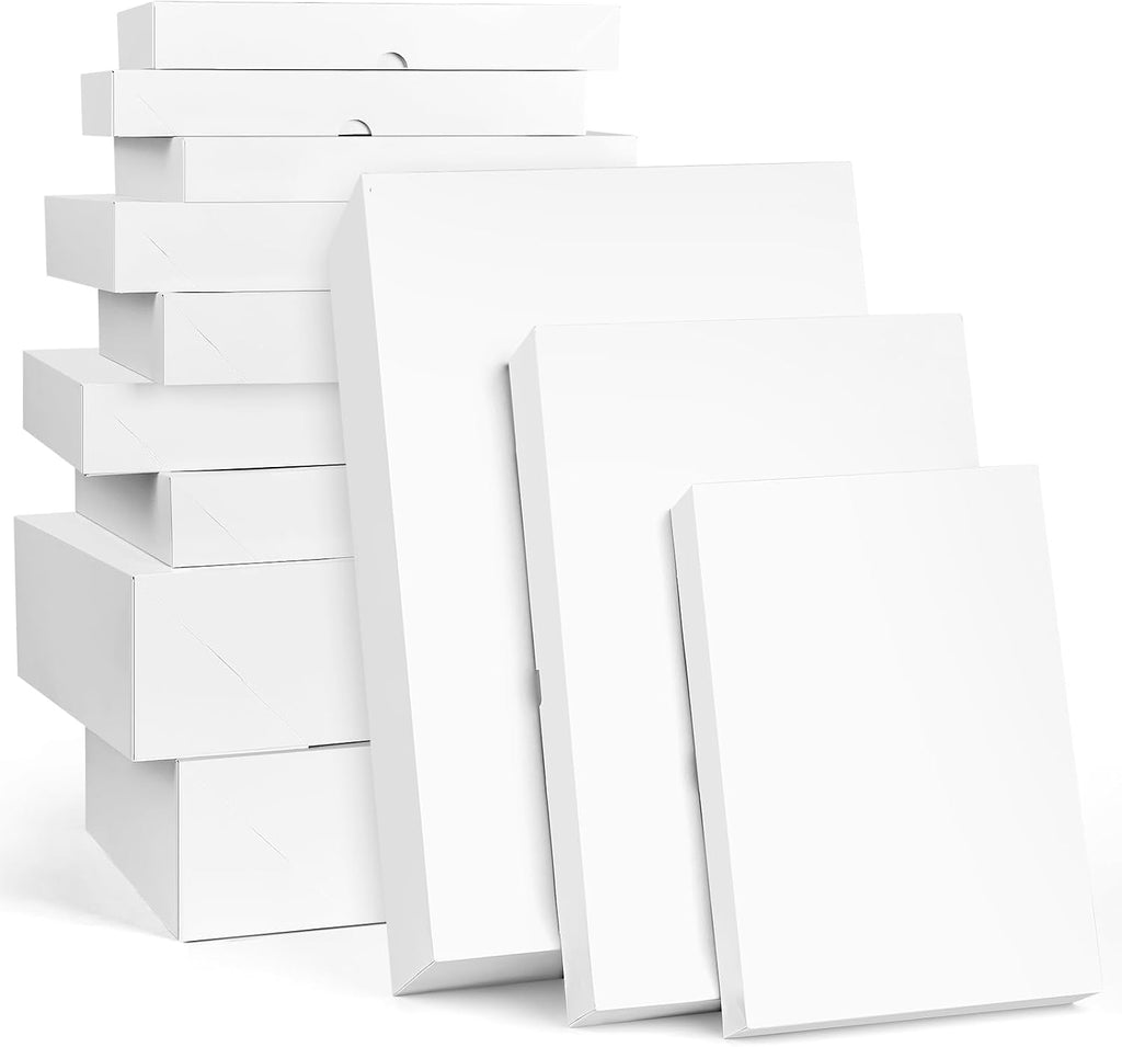 16 Pack White Gift Boxes with Lids, Assorted Sizes