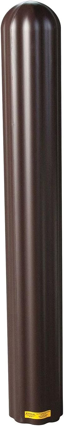 Bollard Covers for 8 Inch Poles - 56" Tall Bollard Post Sleeve | Durable Fluted HDPE Plastic - Trimmable Brown