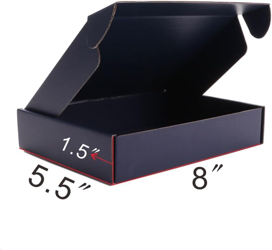 Small Dark Blue Shipping Packaging Box 20Pcs,L8xW5.5xH1.5 Inch Mailer Boxes