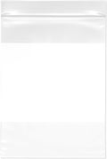 6 x 8 inch, 4 Mil White-Block Zipper Reclosable Bags (Pack of 100)
