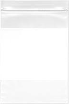 6 x 8 inch, 4 Mil White-Block Zipper Reclosable Bags (Pack of 100)