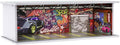 1/64 Scale Diorama Garage Display Case for Die-Cast Model Cars | Acrylic Cover, Storage with 6-Space Scene Parking