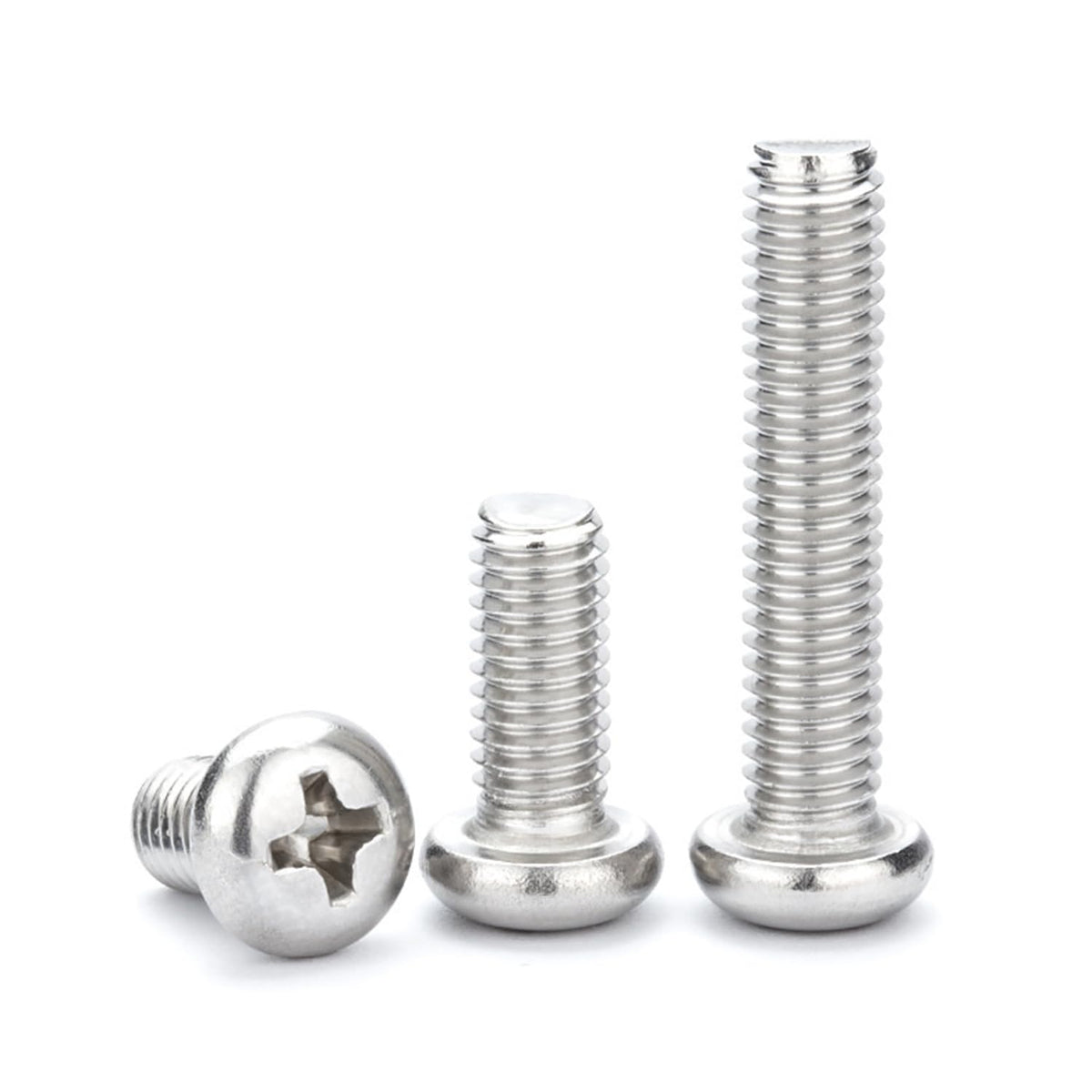 #10-24 x 2'' (25Pack) Pan Head Machine Screw, Phillips Drive, 304 Stainless Steel 18-8, Bright Finish, Fully Machine Thread