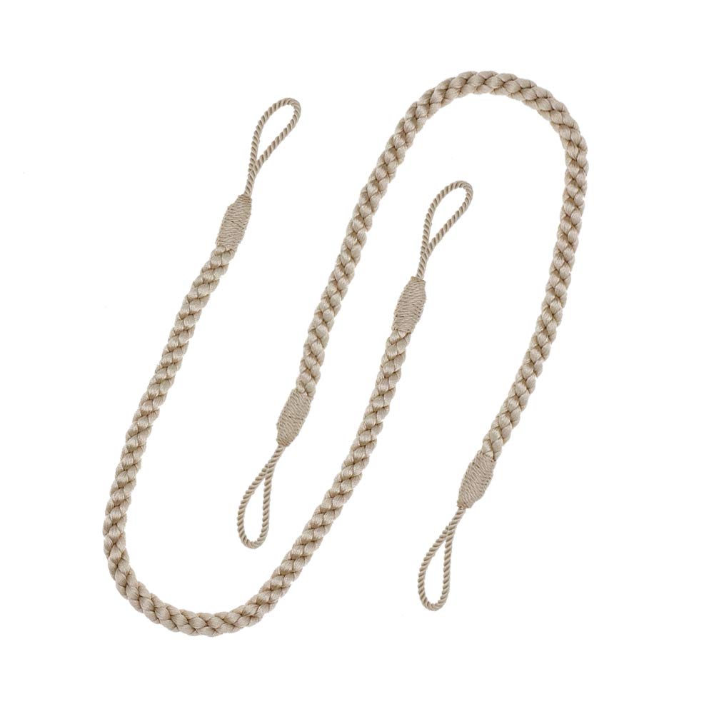 Curtain Tiebacks Ropes, 2pcs Decorative Handmade Tie Backs Curtain Holdbacks Holders Cord for Window Sheer Drapes
