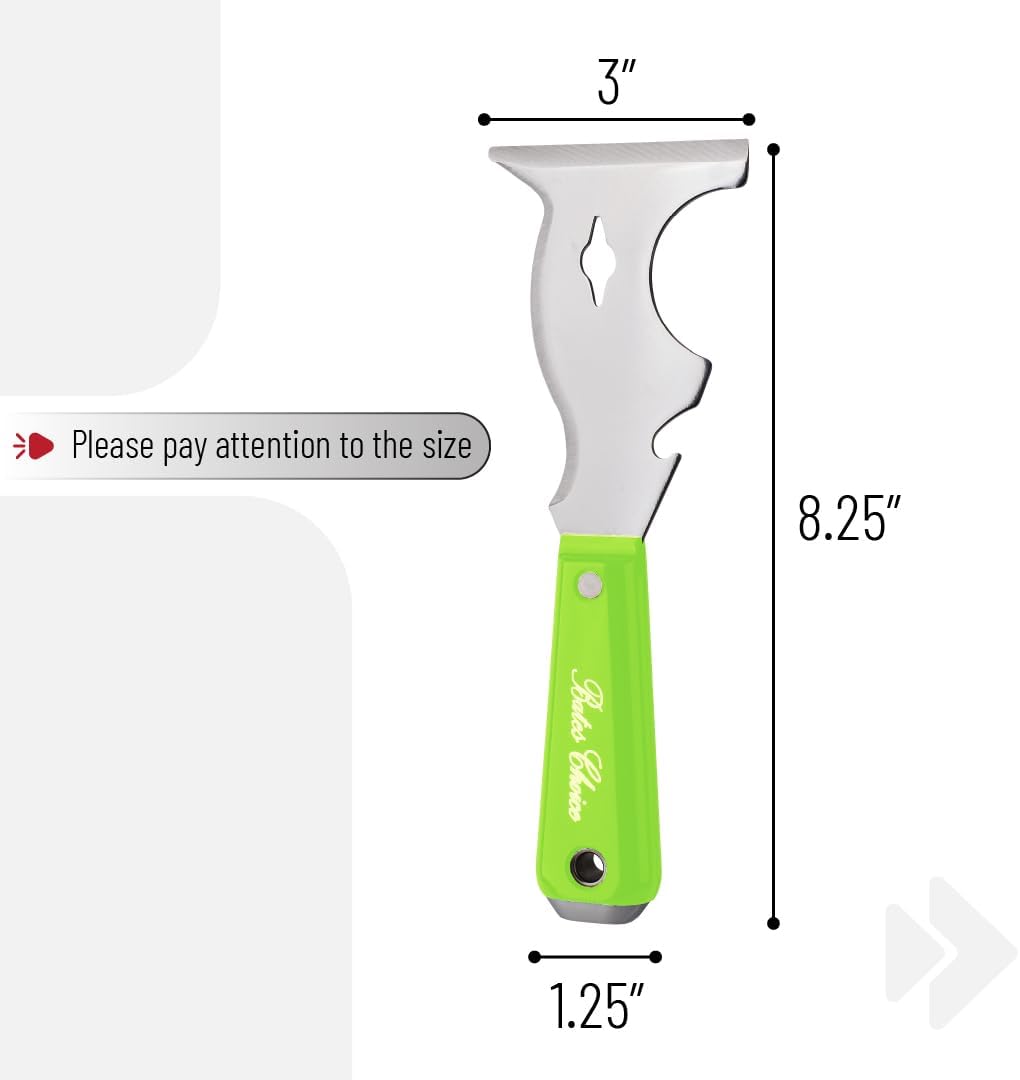 Bates- Paint Scraper, 10 in 1 Painters Tool, Green Handle Paint Scrapers for Wood, Painters Tool, Painters Knife