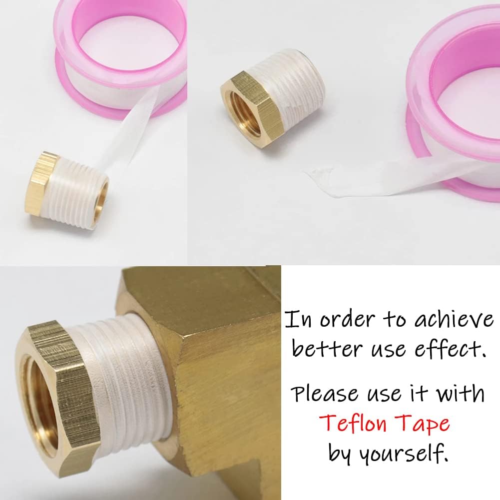 Uenede Brass 1" NPT Male to 3/4" NPT Female Reducer Bushing, 4PCS