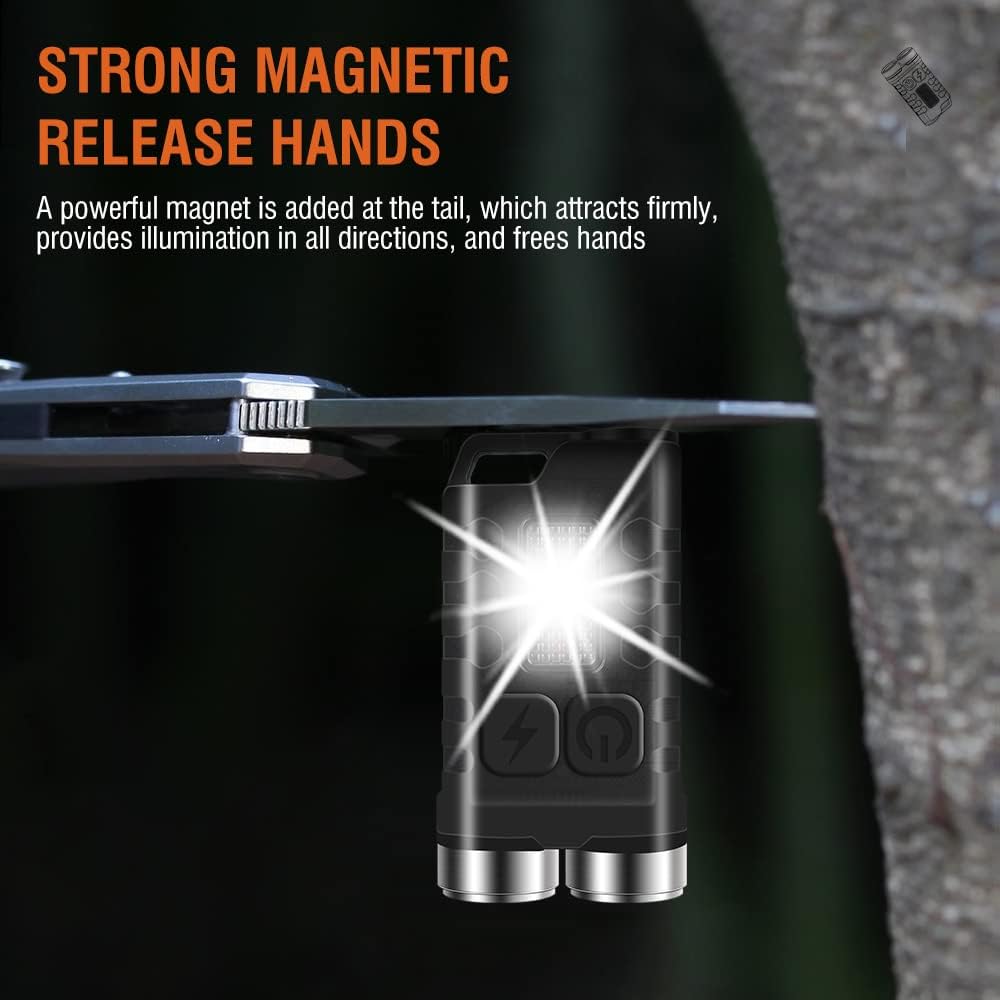 V3 Small Powerful EDC Flashlight with Red UV Blue Light -Super Bright Rechargeable Mini Pocket LED Keychain Flash