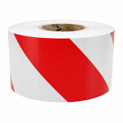 Red and White Barricade Tape, 3 Inch x 1,000 Feet. 1-Pack