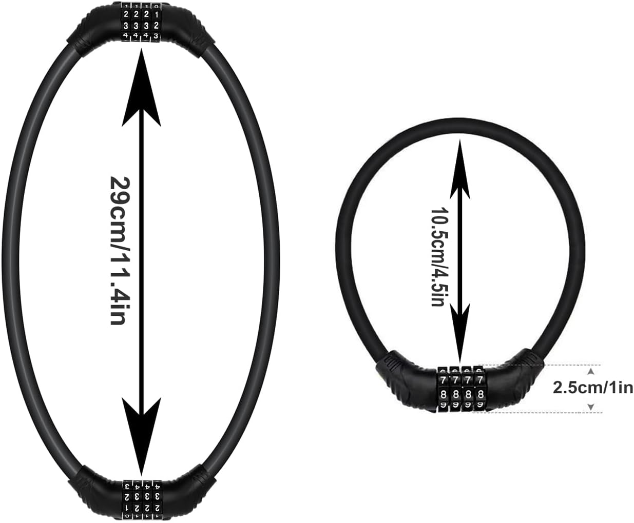 Bike Lock Cable, Heavy Duty Anti Theft Bicycle Lock Chain Portable Code Lock Cable Combo Bike Locks, 4 Digit Security