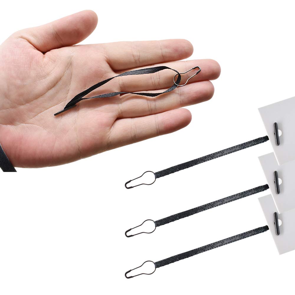 4.5" 500Pcs Hang Tag Fasteners Silks and Satin Strings Safety Pin and Barb Easy and Fast to Attach (Black)