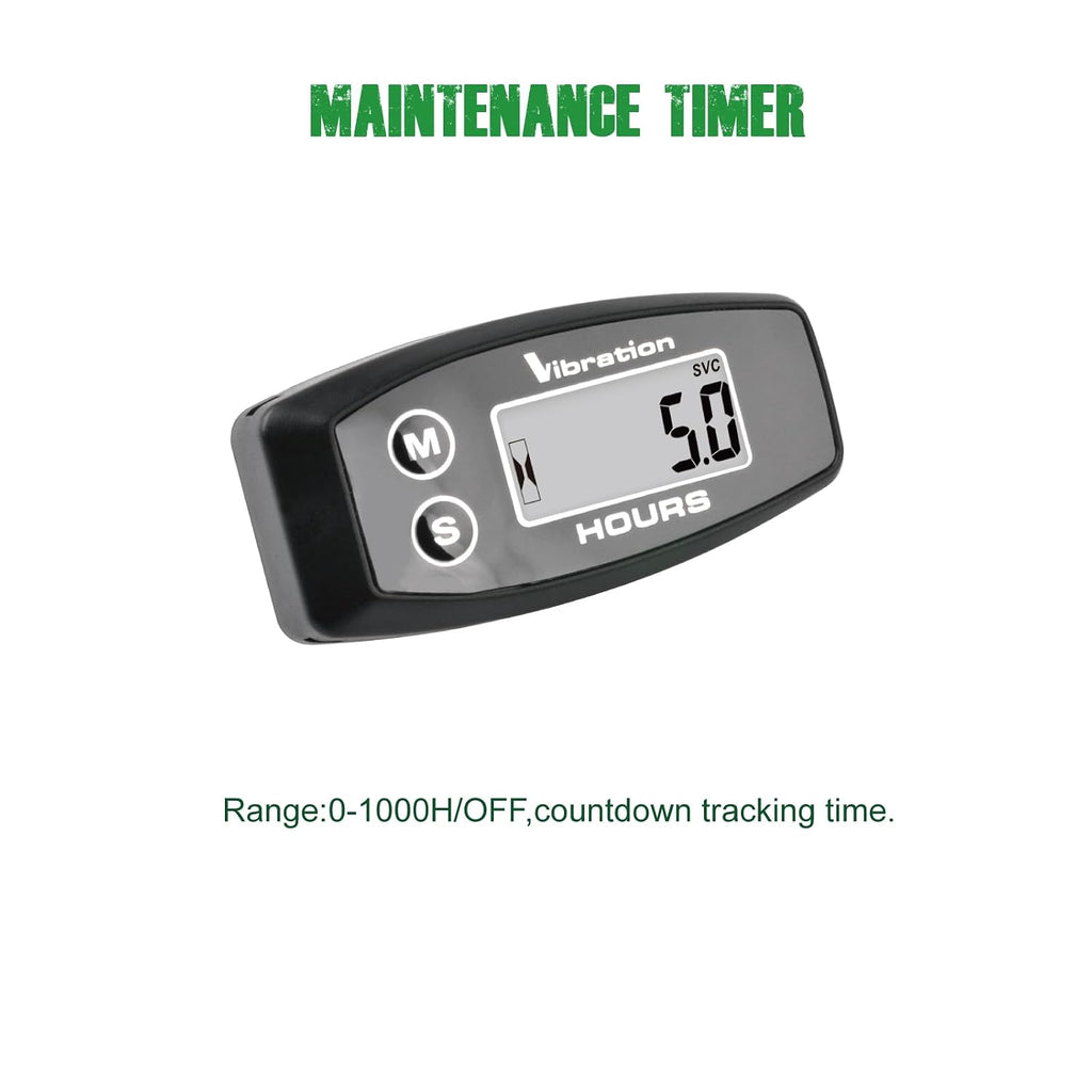 YOOREAL Vibration Hour Meter,User Shutdown Waterproof IP67
