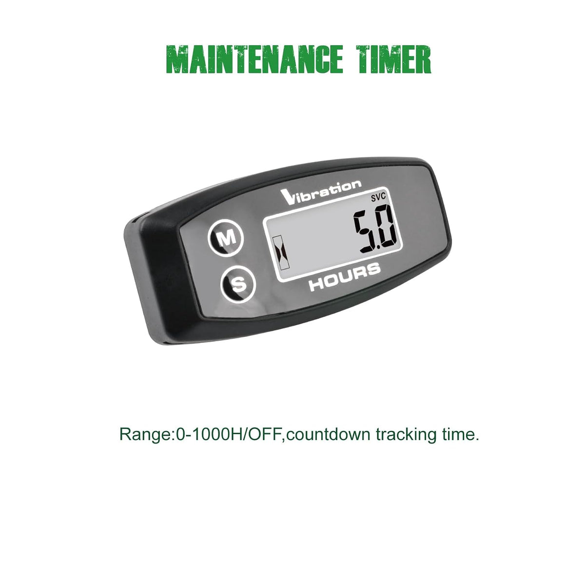 YOOREAL Vibration Hour Meter,User Shutdown Waterproof IP67