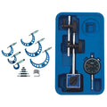 Fowler 52-215-006-1, Outside Micrometer Set with 0–6" Measuring Range & 52-520-199-0, Magnetic Base and Black Dial Indicator Set