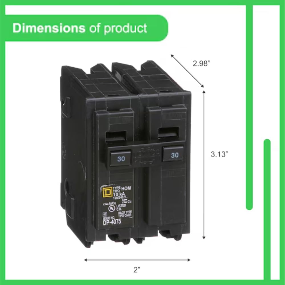 Genuine Square D HOM230 30 Amp Double Pole Circuit Breaker Kit
