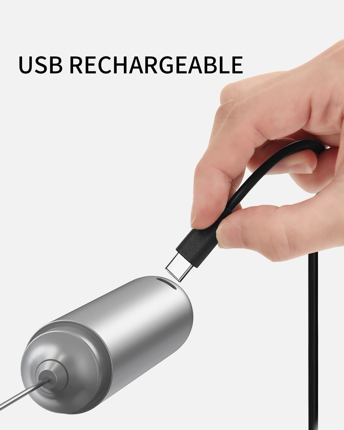 Rechargeable Milk Frother Hanheld, Dual Coil Whisk Head Electric Coffee Frother, Portable Hand Frother Wand Drink