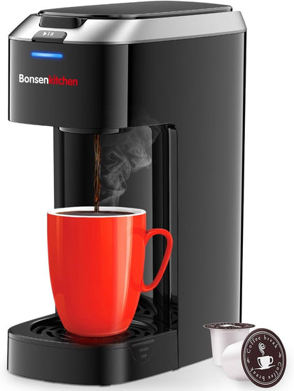 Single Serve Coffee Maker K Cup Pod, 6-14oz Brew Size | 3 Min Fast Brewing with Strength Control, BPA-free Materials