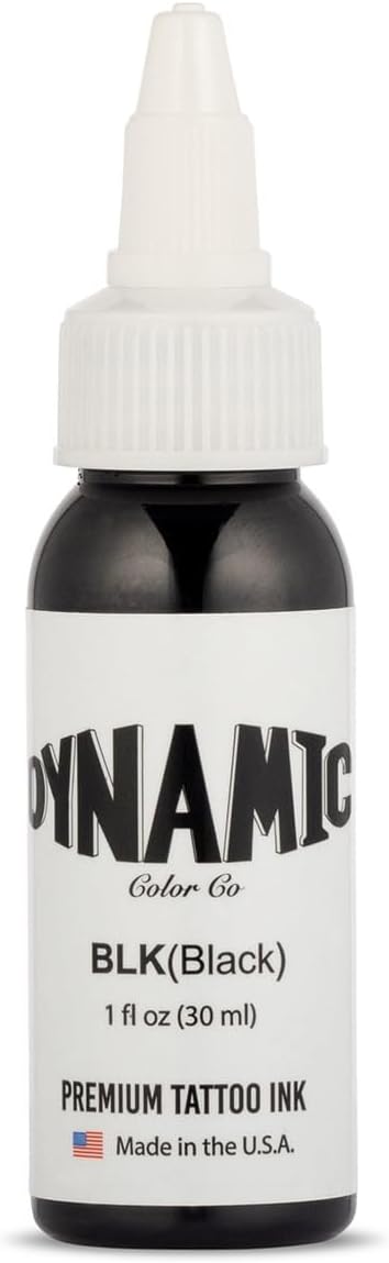 Dynamic Color Black Tattoo Ink, Made in USA Since 1990, 1 oz