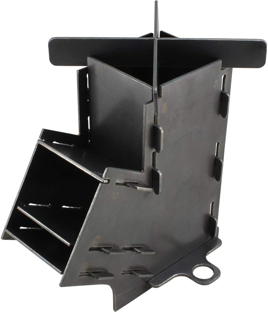 Flat Pack Mini Rocket Stove Portable Camping Stove Lightweight Wood Burning Survival Stove for Camping Hiking