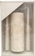 11.50 Inch High Cream Wedding Unity Candle Set Includes 1 Pillar and 2 Taper Candles Great for Weddings as Well as
