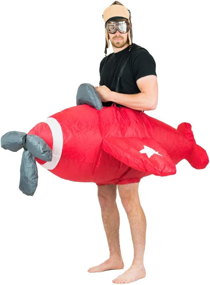 Red Airplane Inflatable Costume for Adults, One Size